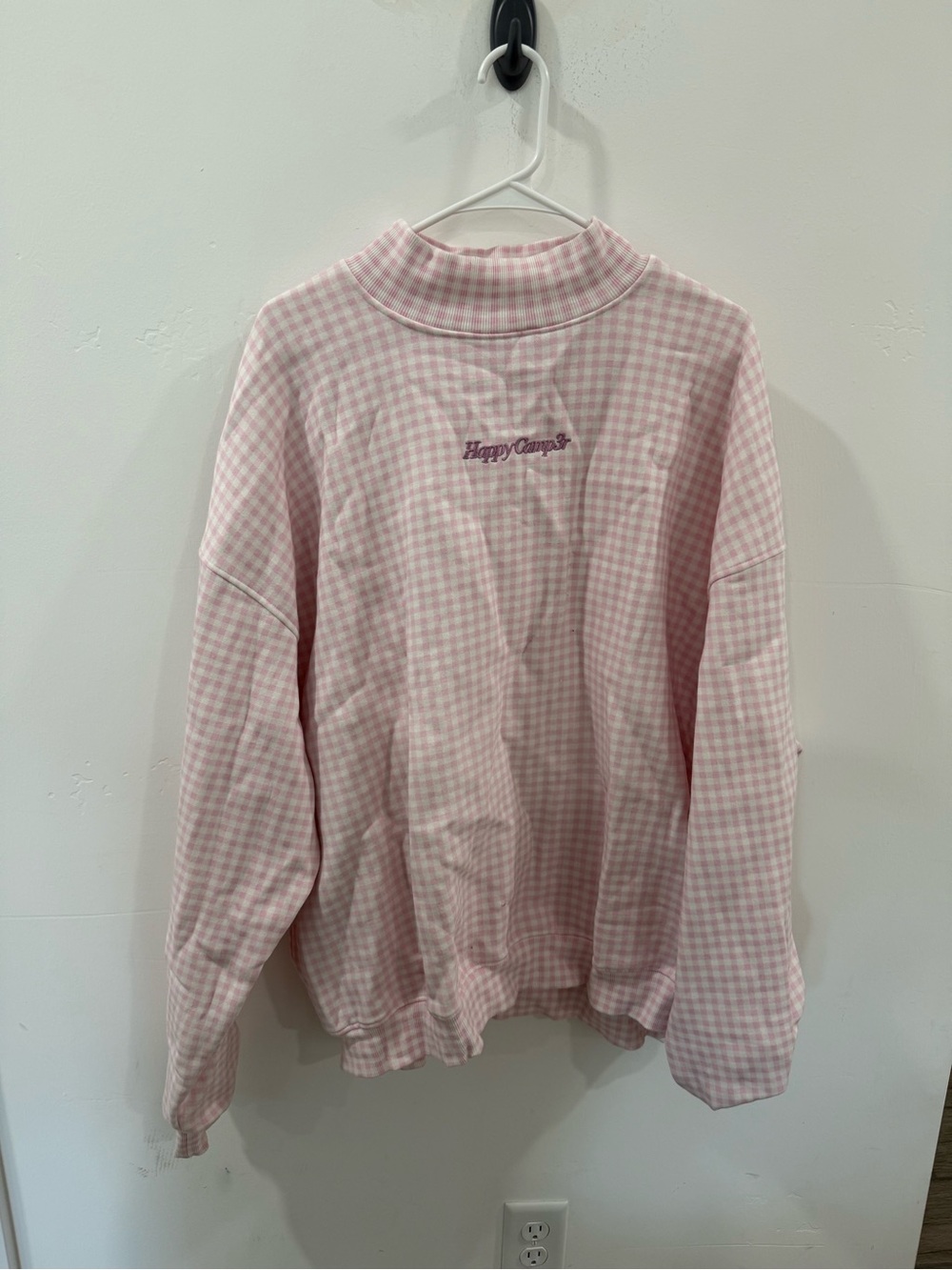 Happy Camper Pink Gingham mockneck set